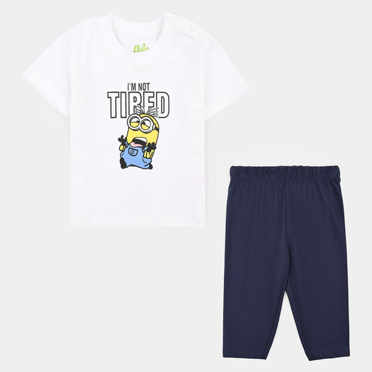 Infant Boys PC Jersey Night Suit TIRED