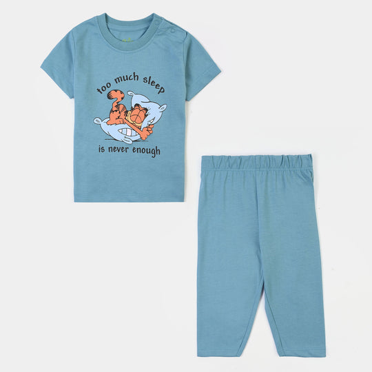 Infant Boys Poly Cotton Jersey Night Suit Character-Blue