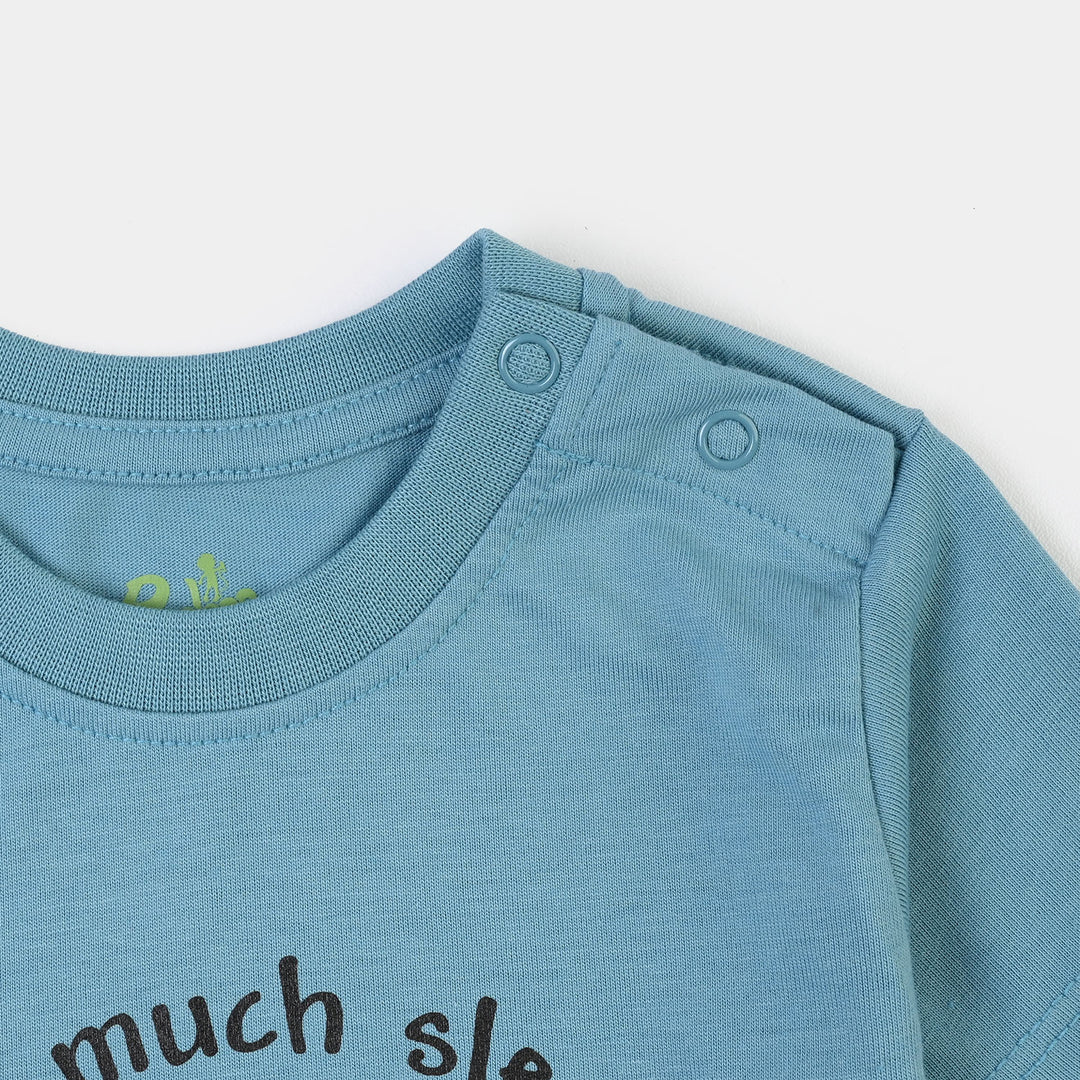 Infant Boys Poly Cotton Jersey Night Suit Character-Blue