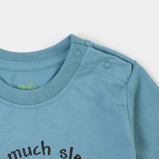 Infant Boys Poly Cotton Jersey Night Suit Character-Blue