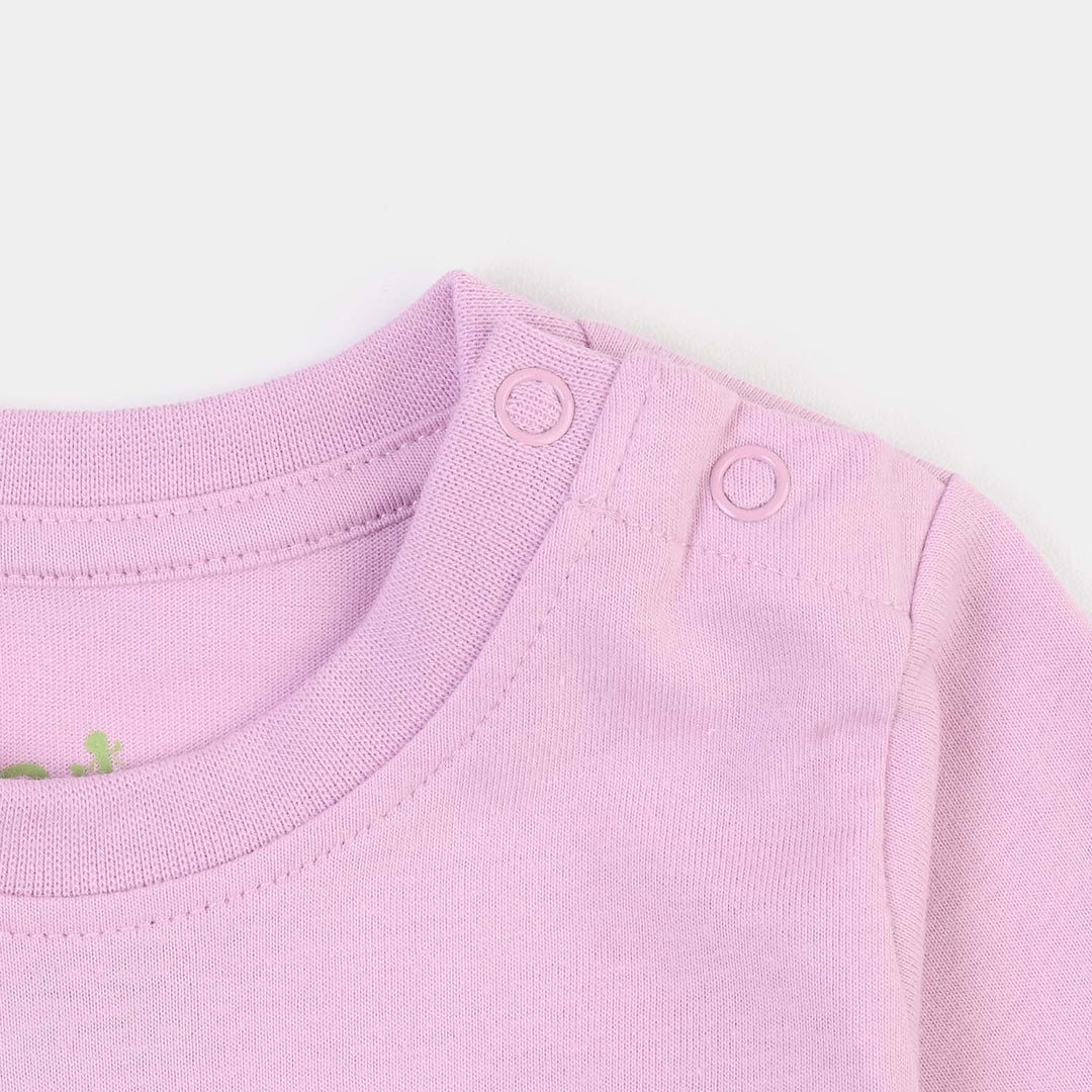 Infant Girls Poly Cotton Jersey Night Suit STITCH-Purple