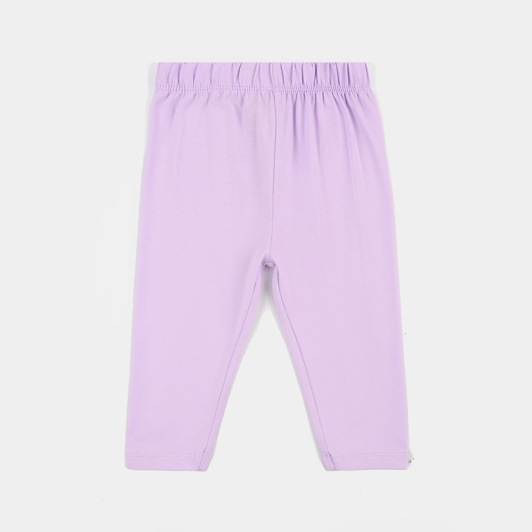 Infant Girls Lycra Jersey Plain Tights - Purple