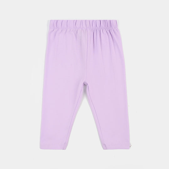 Infant Girls Lycra Jersey Plain Tights - Purple