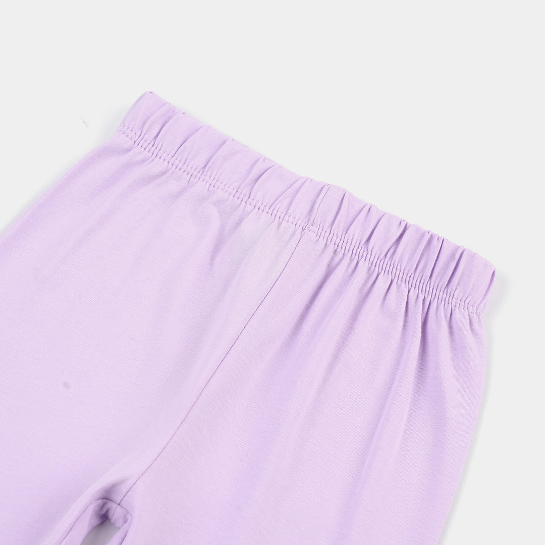 Infant Girls Lycra Jersey Plain Tights - Purple