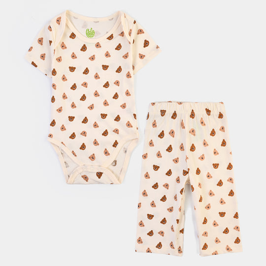 Infant Boys Cotton Jersey 2 Piece Set BABY BEAR- Beige