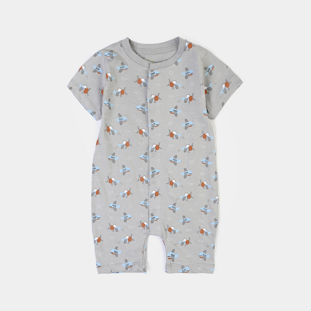 Infant Boys Cotton Jersey 2 Piece Set Air craft-Grey.Brown