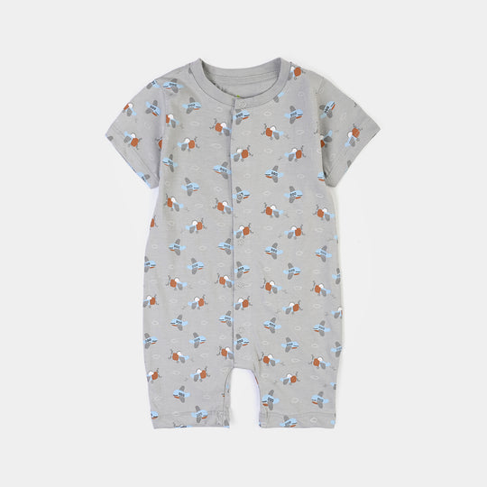 Infant Boys Cotton Jersey 2 Piece Set Air craft-Grey.Brown