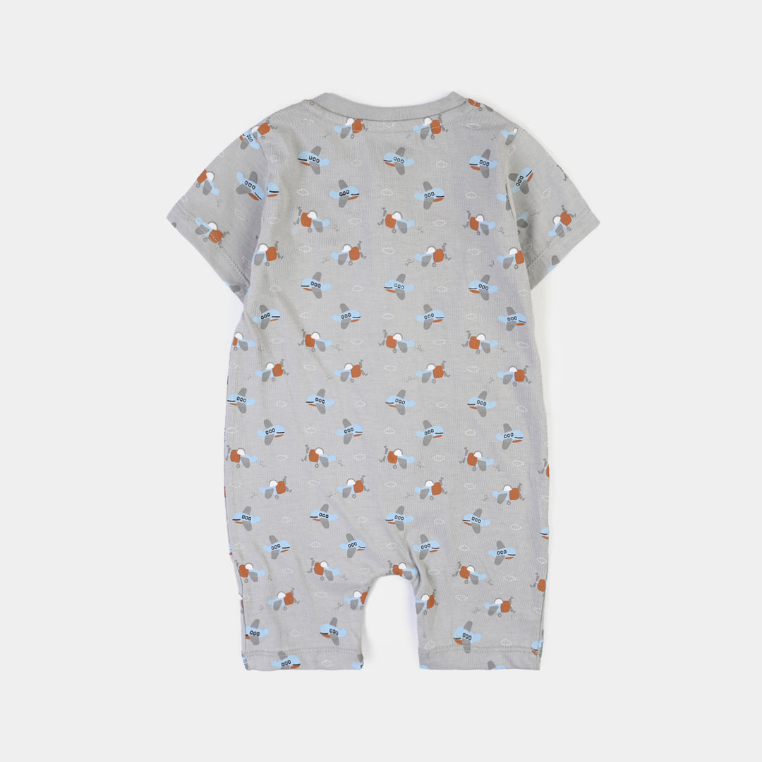 Infant Boys Cotton Jersey 2 Piece Set Air craft-Grey.Brown