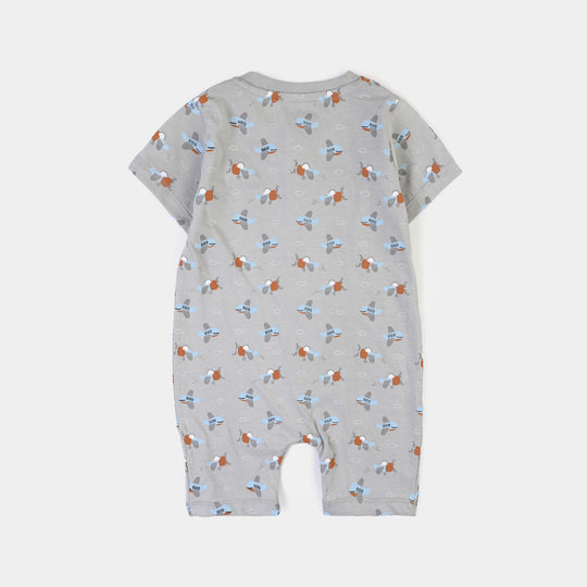 Infant Boys Cotton Jersey 2 Piece Set Air craft-Grey.Brown
