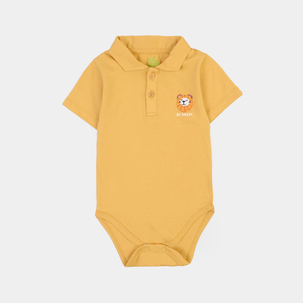 Infant Boys Cotton Jersey 2 Piece Set Be Brave-Yellow.Blue