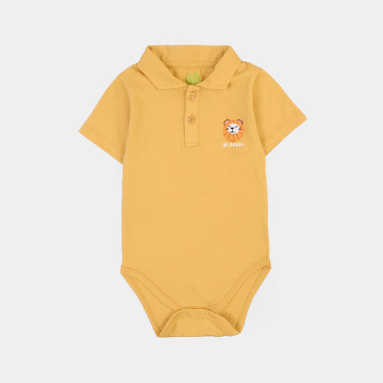 Infant Boys Cotton Jersey 2 Piece Set Be Brave-Yellow.Blue