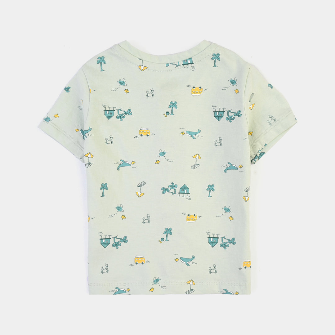 Infant Boys Cotton Jersey 2 Piece Set Beach HUT-Blue