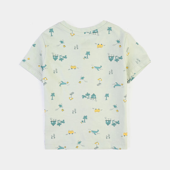 Infant Boys Cotton Jersey 2 Piece Set Beach HUT-Blue