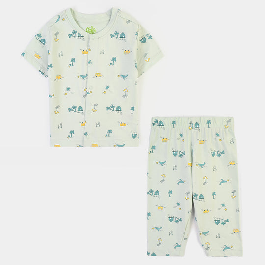 Infant Boys Cotton Jersey 2 Piece Set Beach HUT-Blue