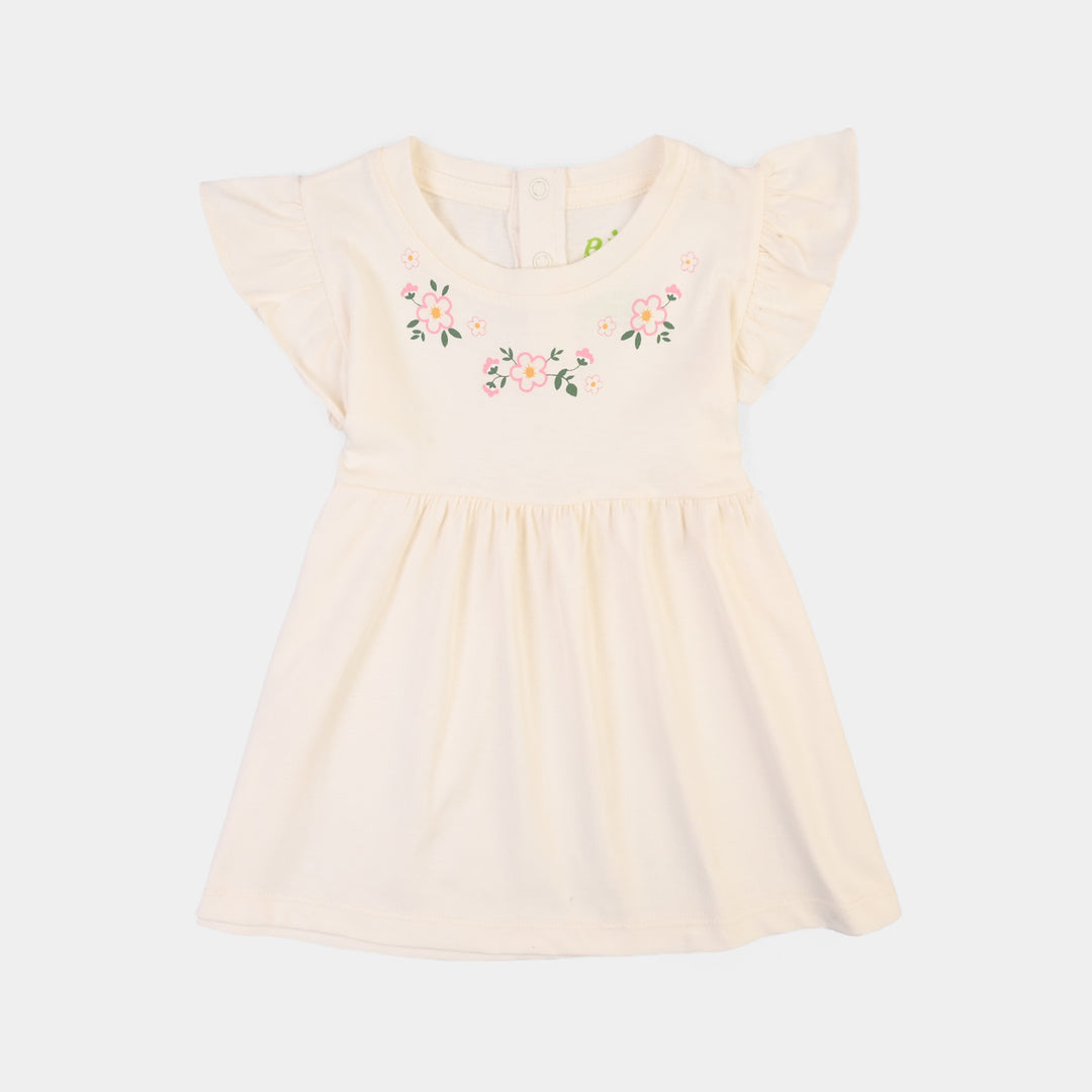 Infant Girls Cotton Jersey 2 Piece Set PETALS AURA-Off White.Yellow