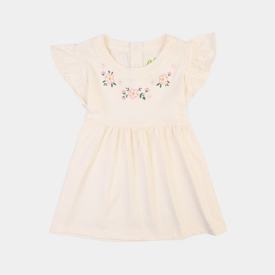 Infant Girls Cotton Jersey 2 Piece Set PETALS AURA-Off White.Yellow