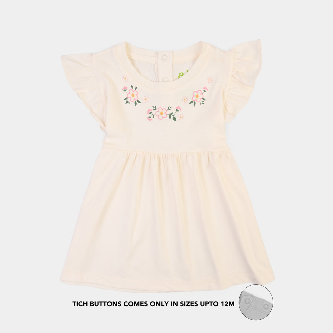 Infant Girls Cotton Jersey 2 Piece Set PETALS AURA-Off White.Yellow
