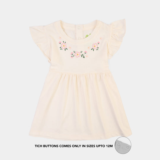 Infant Girls Cotton Jersey 2 Piece Set PETALS AURA-Off White.Yellow