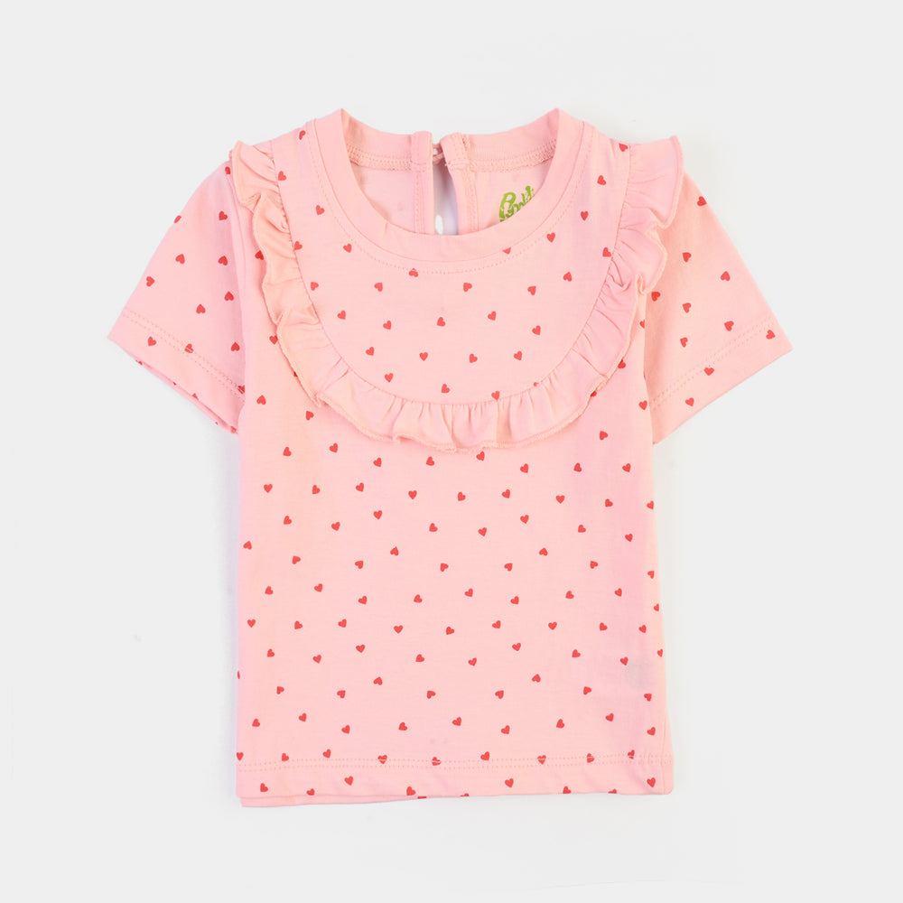 Infant Girls Cotton Jersey 2 Piece Set Mini hearts-PINK