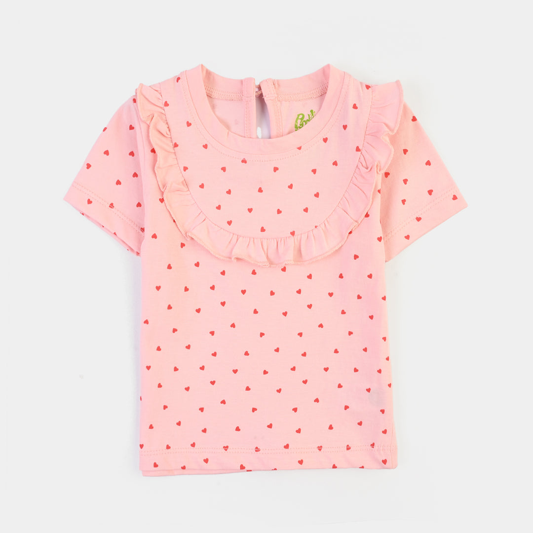Infant Girls Cotton Jersey 2 Piece Set Mini hearts-PINK