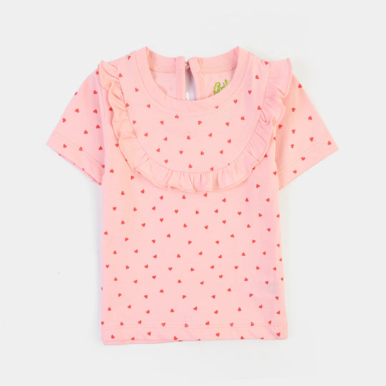 Infant Girls Cotton Jersey 2 Piece Set Mini hearts-PINK