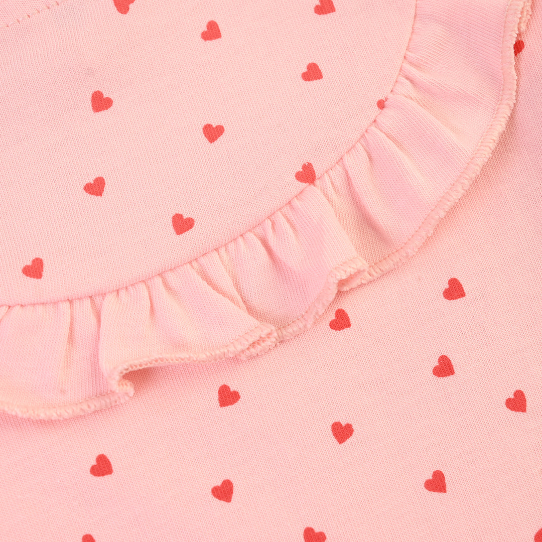 Infant Girls Cotton Jersey 2 Piece Set Mini hearts-PINK