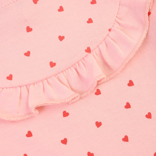 Infant Girls Cotton Jersey 2 Piece Set Mini hearts-PINK