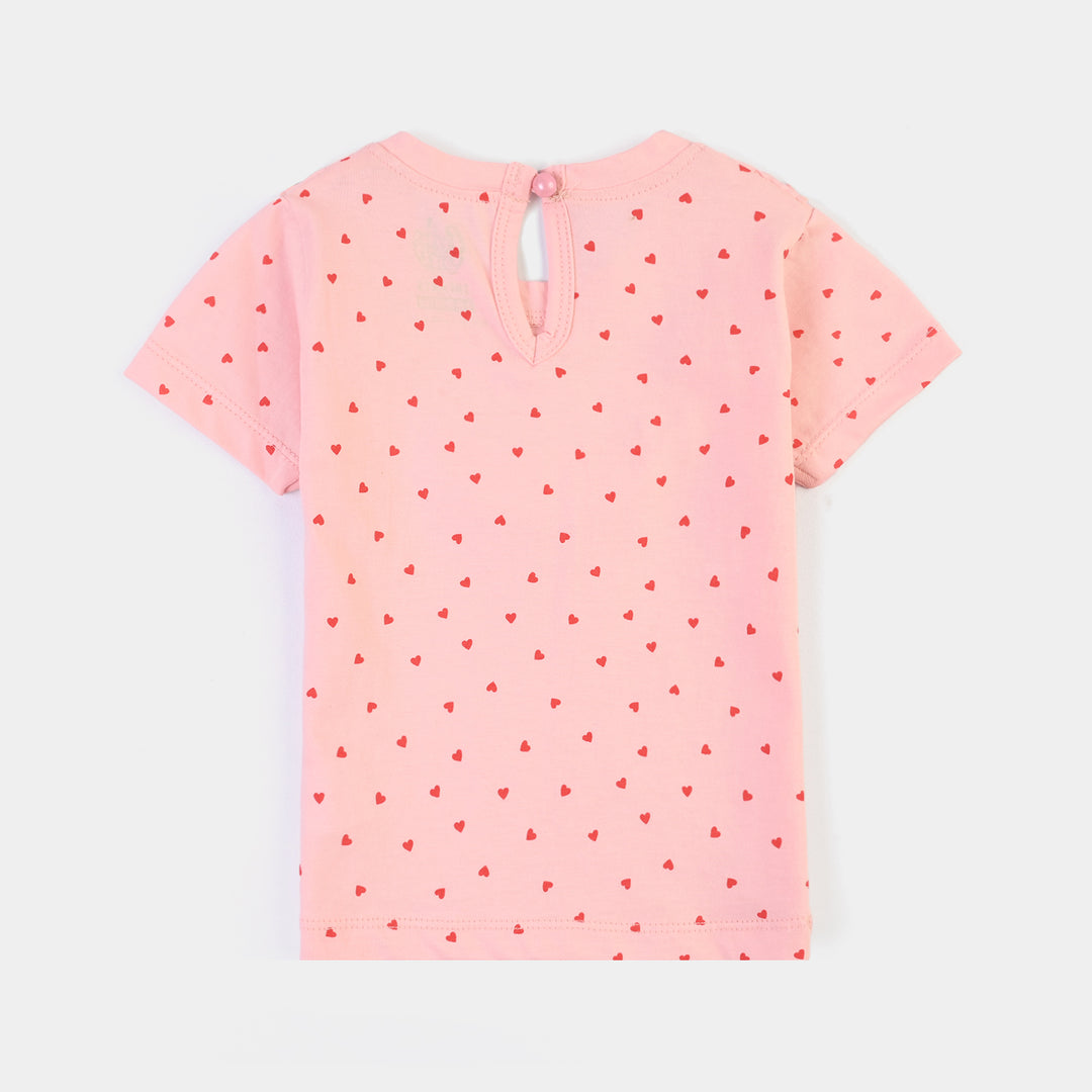 Infant Girls Cotton Jersey 2 Piece Set Mini hearts-PINK