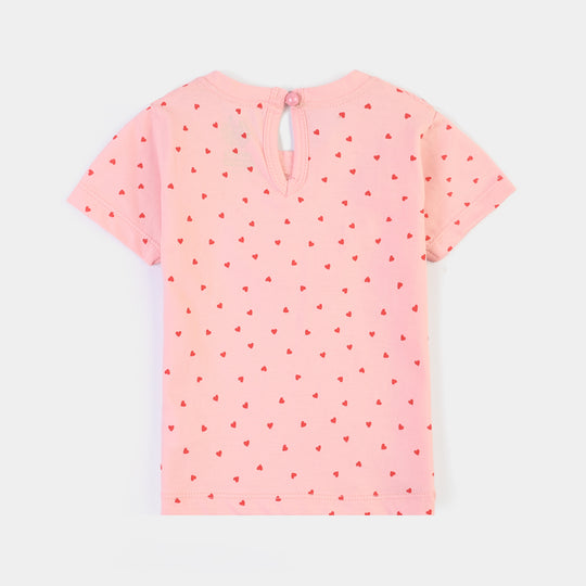 Infant Girls Cotton Jersey 2 Piece Set Mini hearts-PINK
