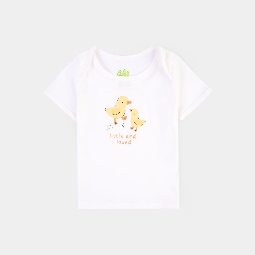 Infant Girls Cotton Jersey 2 Piece Set Duckling - Yellow/White
