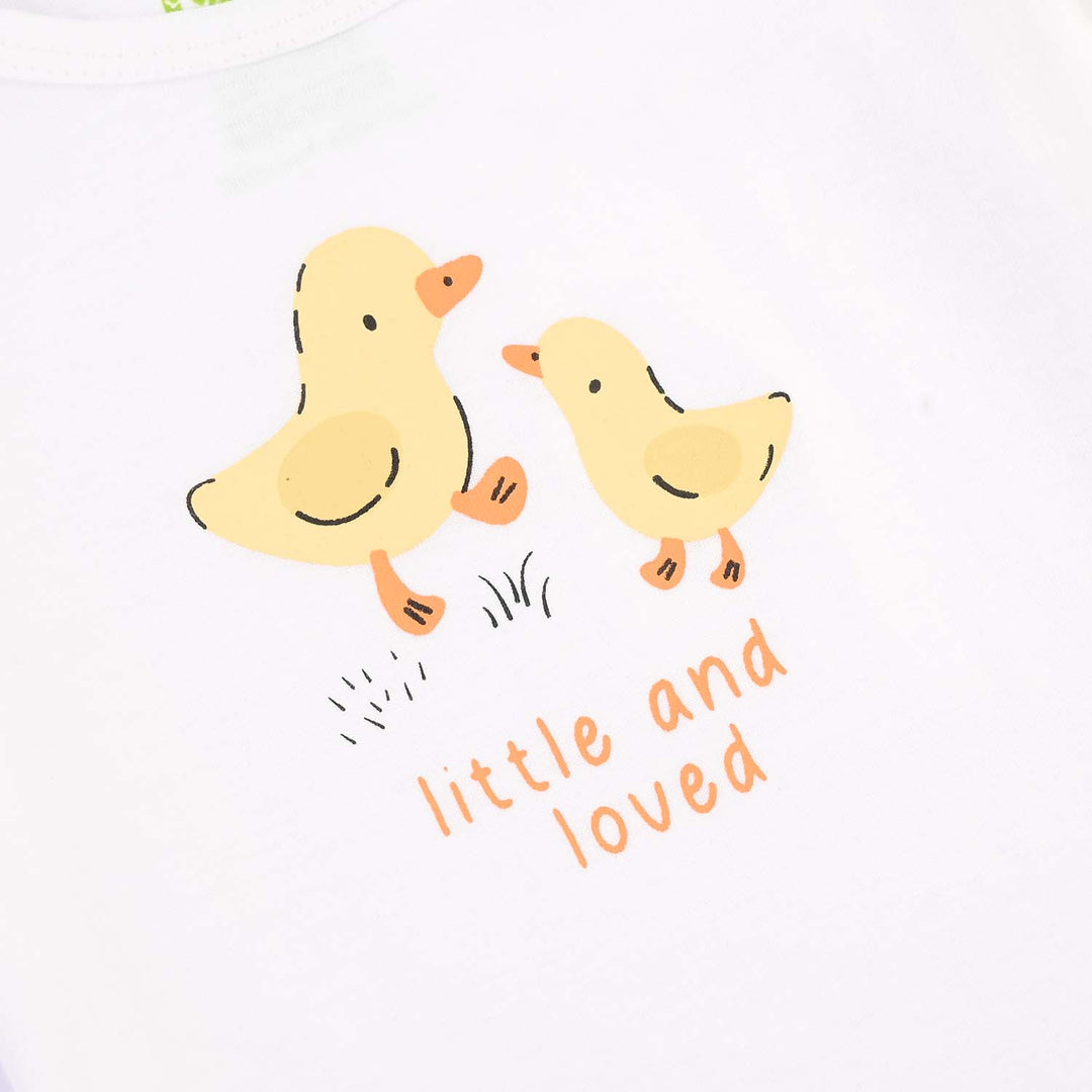 Infant Girls Cotton Jersey 2 Piece Set Duckling - Yellow/White