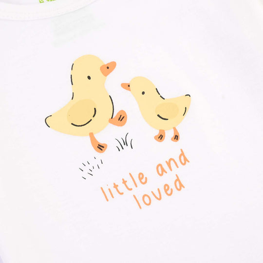 Infant Girls Cotton Jersey 2 Piece Set Duckling - Yellow/White