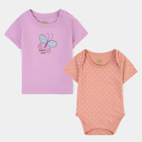 Infant Girls Cotton Jersey 2 Piece Set Happy Days