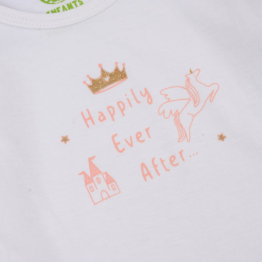 Infant Girls Cotton Jersey 2 Piece Set Character - White/Pink