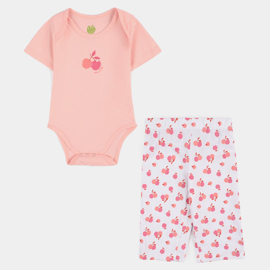 Infant Girls Cotton Jersey 2 Piece Set Sweet Cherry