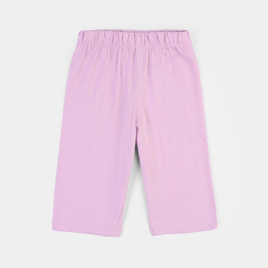 Infant Girls Cotton Jersey 2 Piece Set Basic -Purple/White
