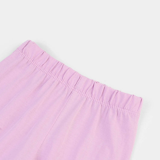 Infant Girls Cotton Jersey 2 Piece Set Basic -Purple/White
