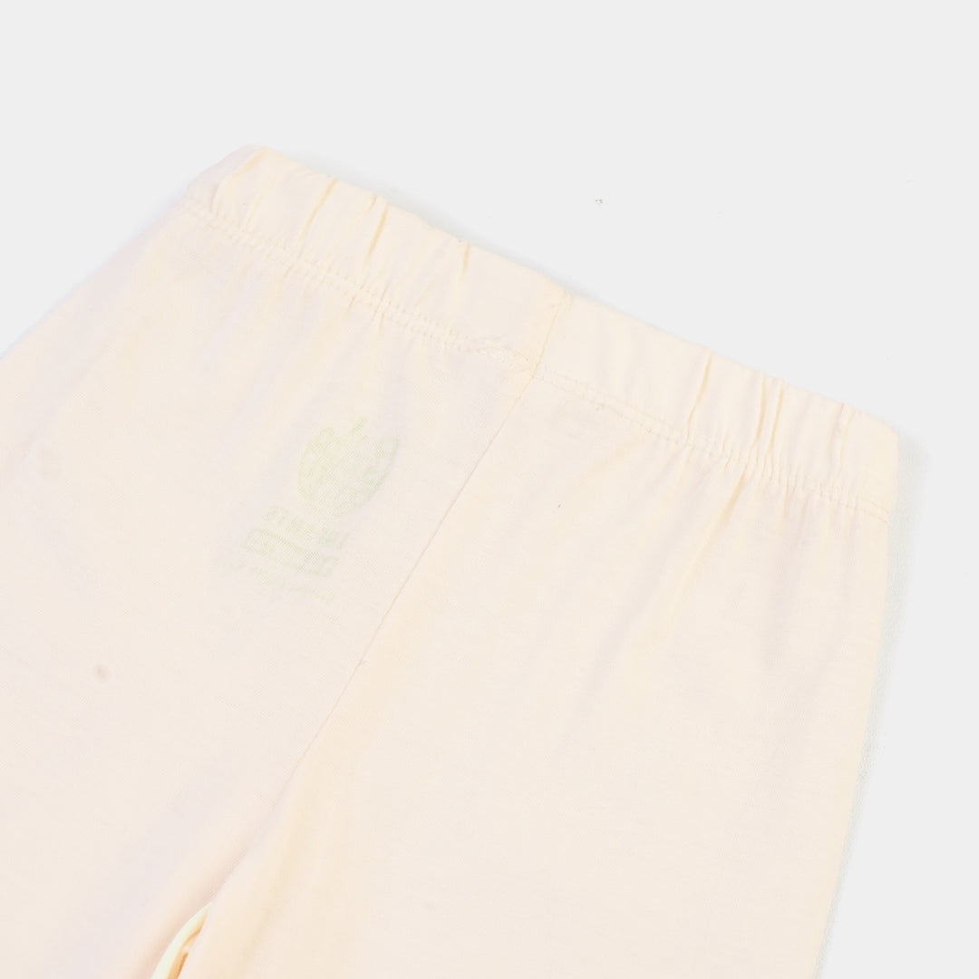 Infant Girls Cotton Jersey 2 Piece Set Basic -Brown/White