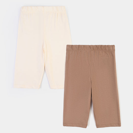 Infant Girls Cotton Jersey 2 Piece Set Basic -Brown/White