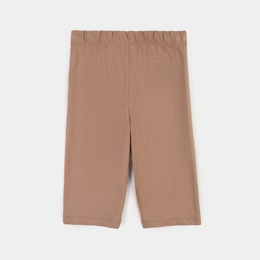 Infant Girls Cotton Jersey 2 Piece Set Basic -Brown/White