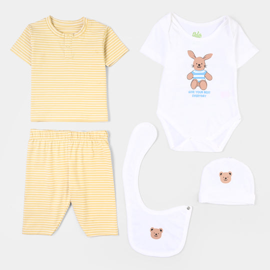 Infant Boys Cotton Jersey 5 Piece Set Bear