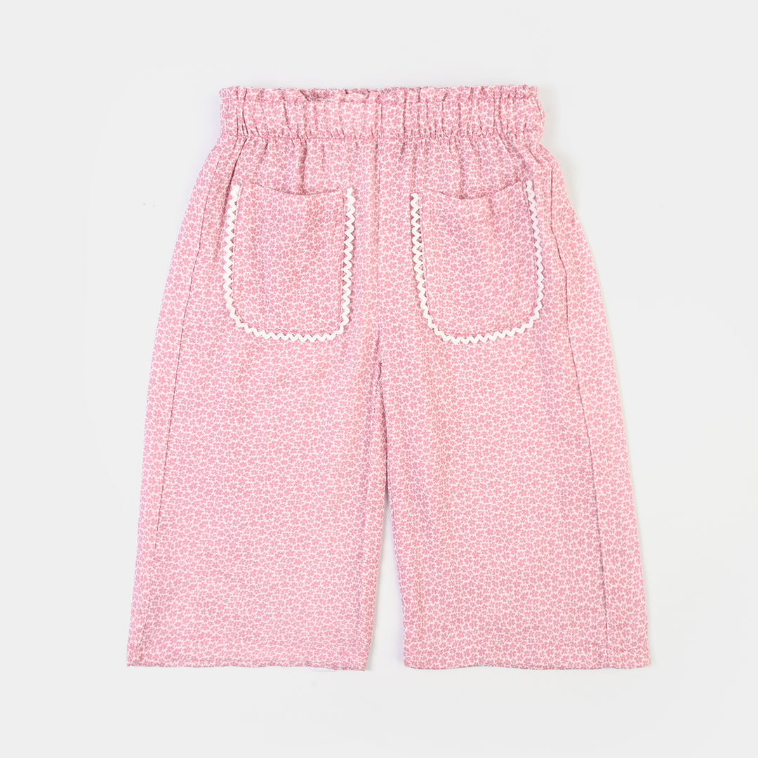Infant Girls Polyester Pant Floral-Pink
