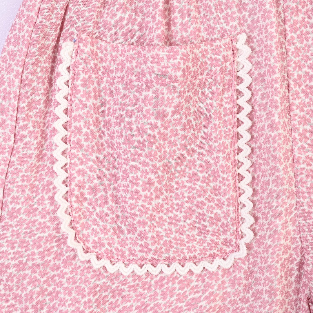 Infant Girls Polyester Pant Floral-Pink