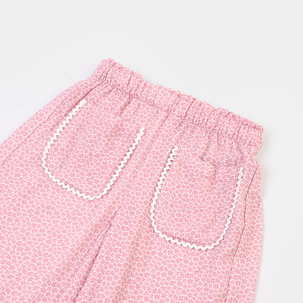 Infant Girls Polyester Pant Floral-Pink
