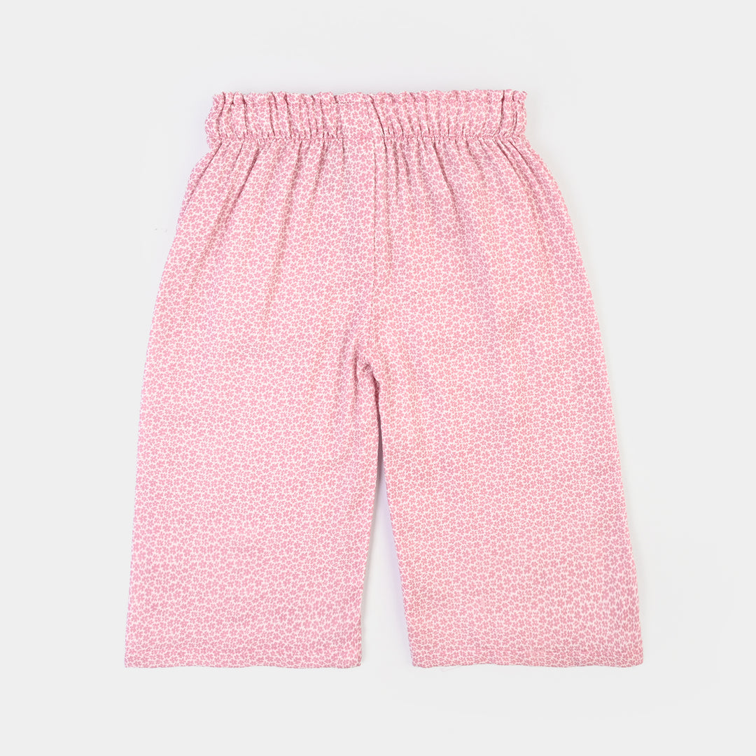 Infant Girls Polyester Pant Floral-Pink