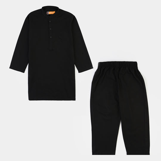 Boys Poly Viscose 2Piece (Basic)-BLACK