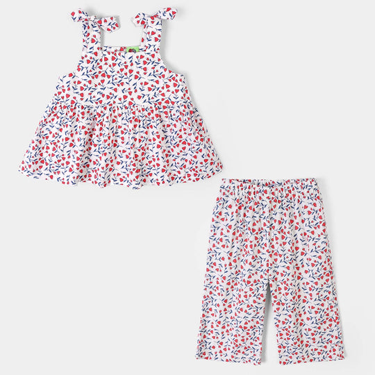 Infant Girls Cotton 2Pc Suit Blossom - Multi