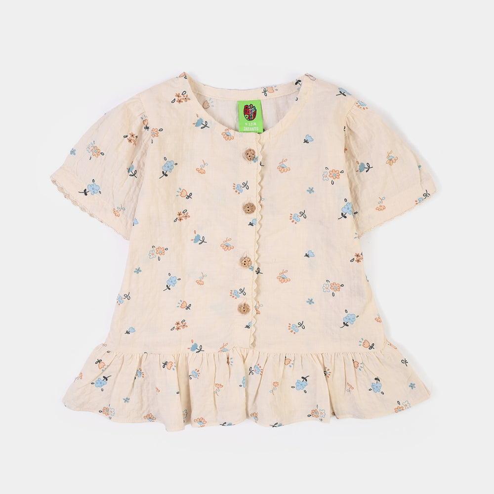 Infant Girls Cotton 2Pc Suit Fall- OFF White