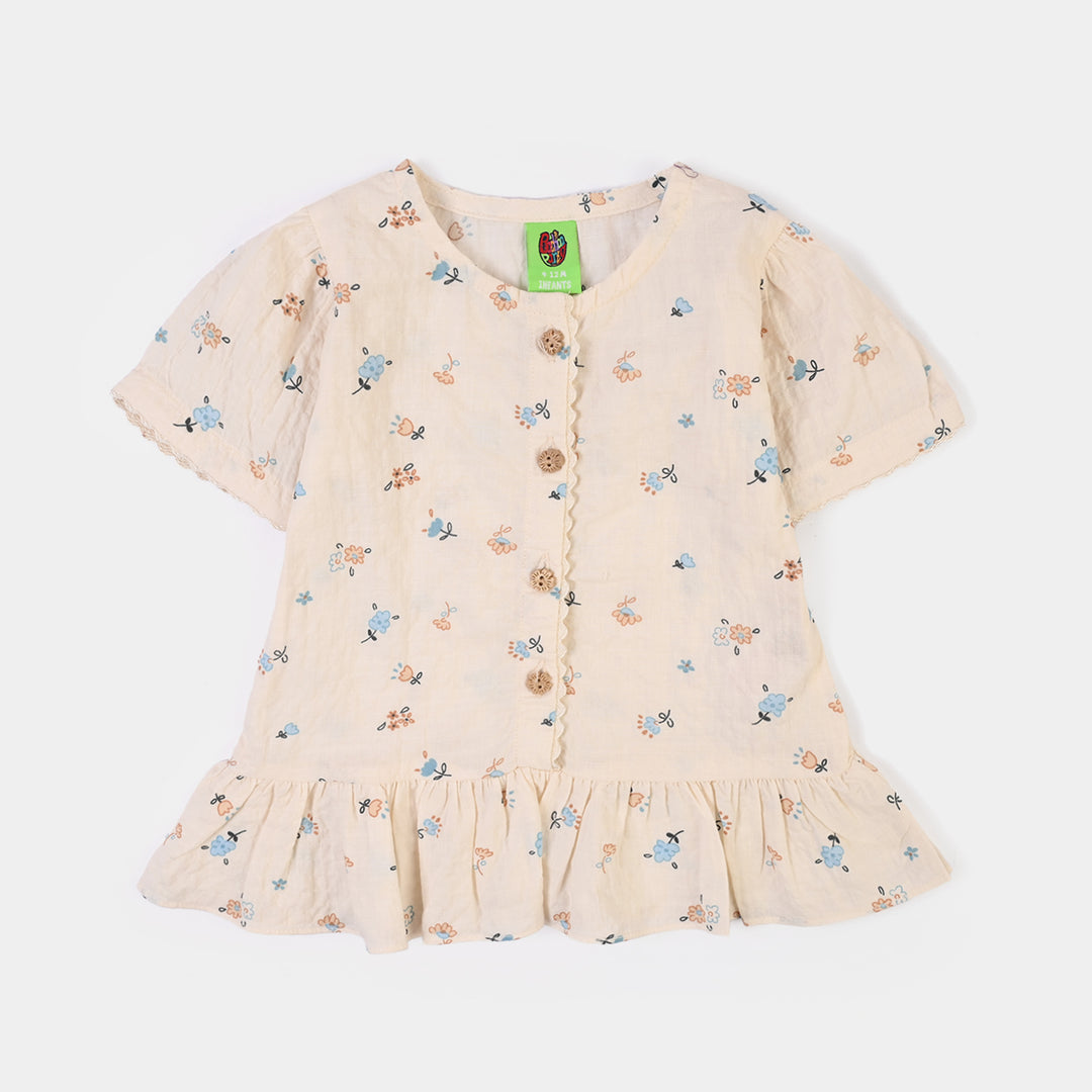 Infant Girls Cotton 2Pc Suit Fall- OFF White