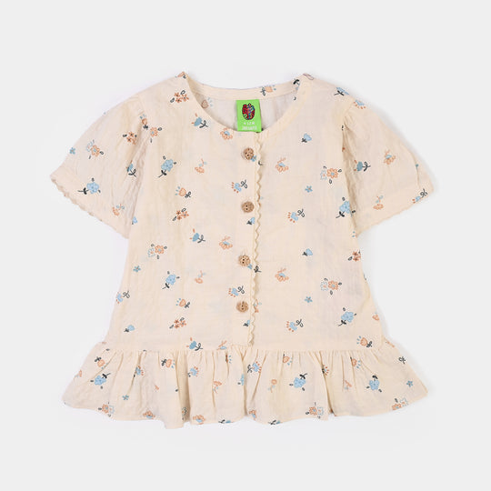 Infant Girls Cotton 2Pc Suit Fall- OFF White